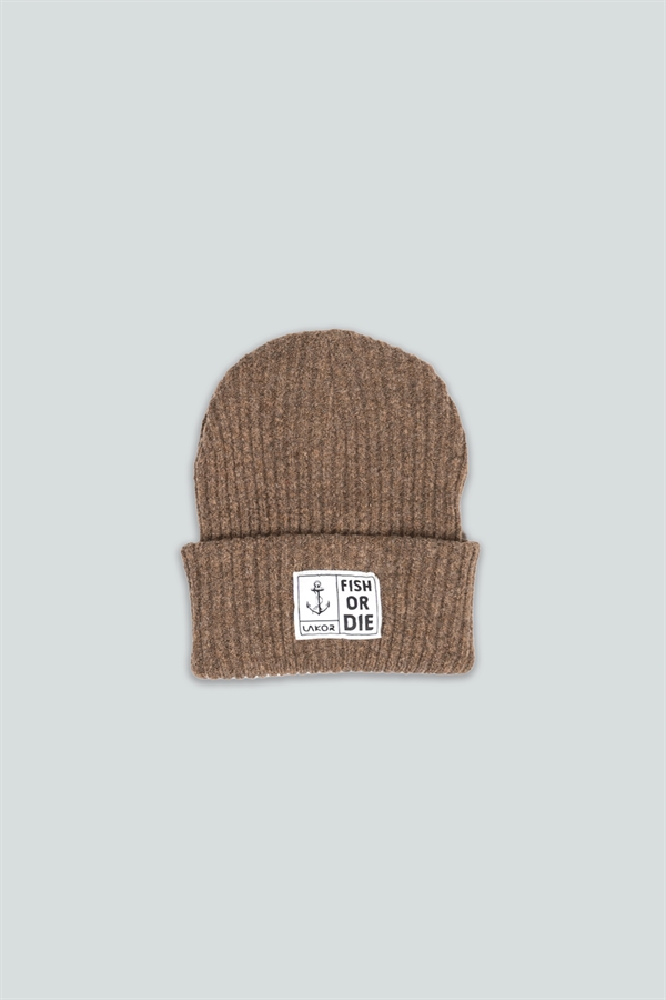 Lakor Fish Or Die Beanie - Light Brown